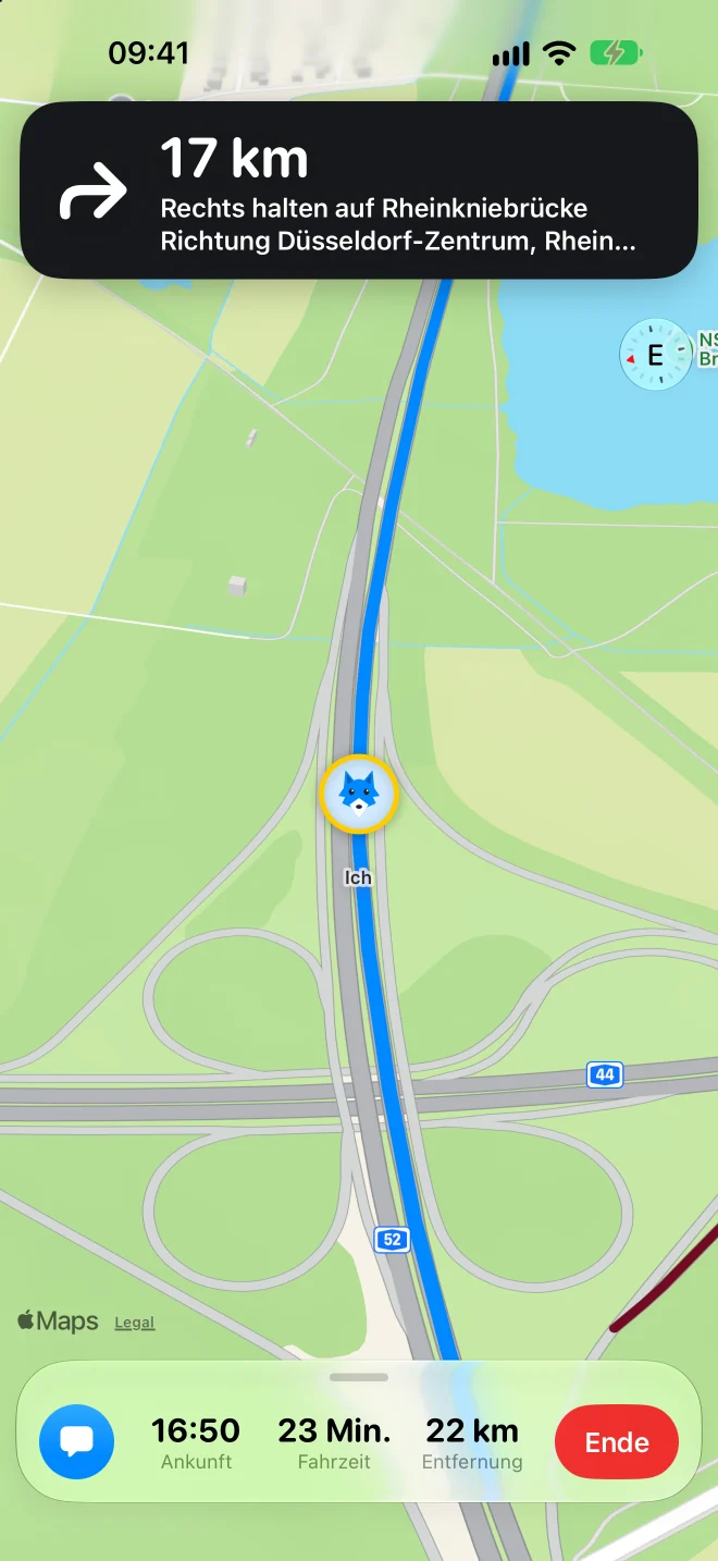 Navigation to the car ahead