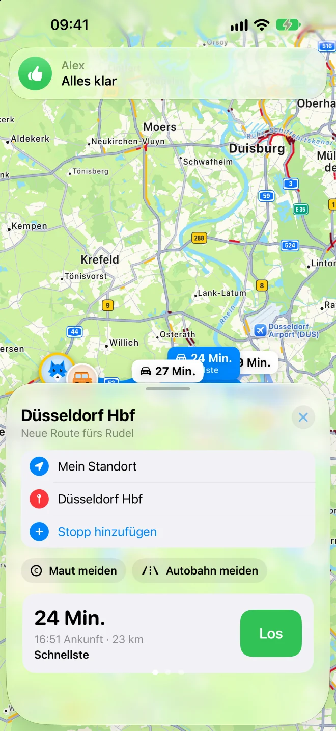 Route choice with three alternatives